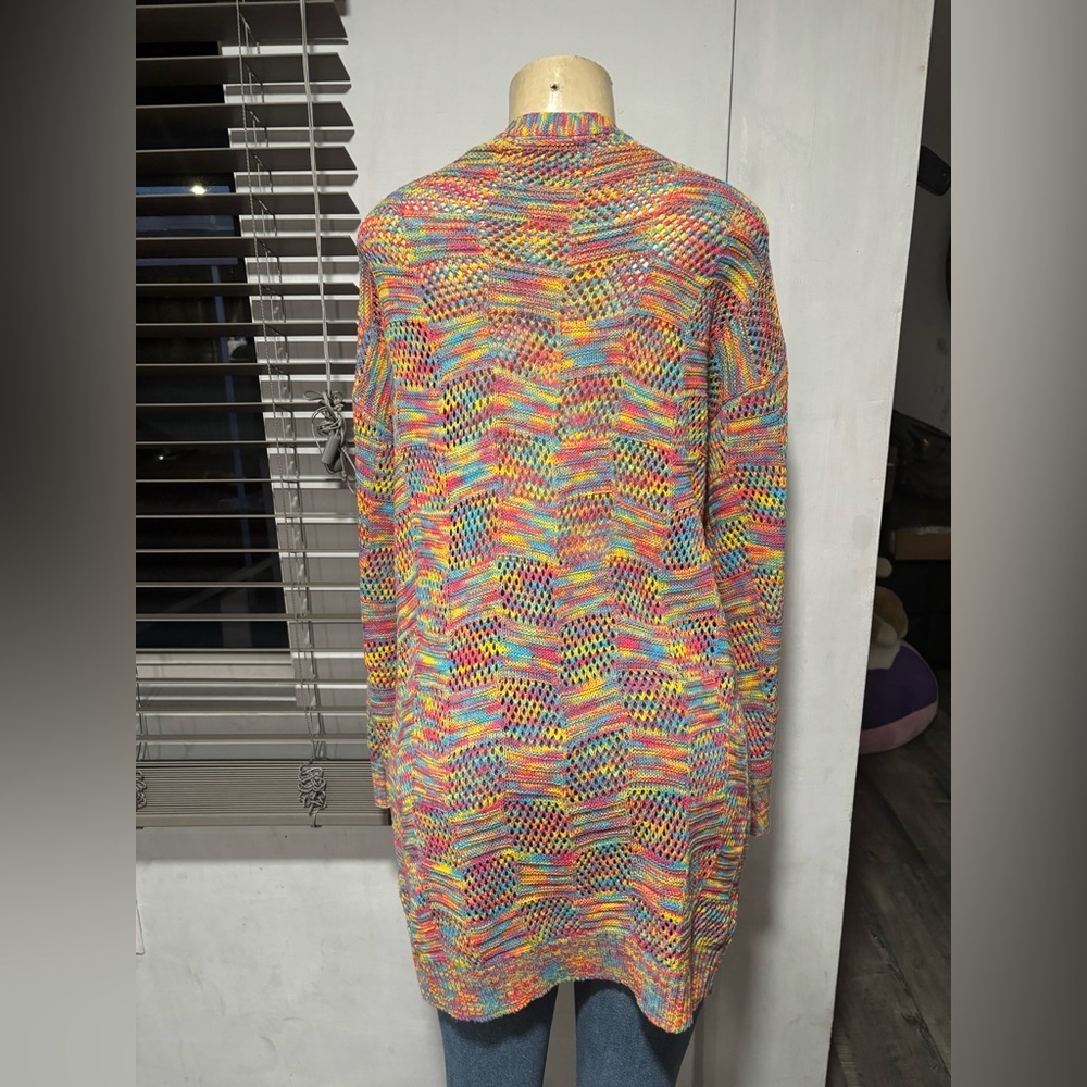 SHEIN Colorful Knit Open-Front Cardigan - Picture 4 of 6